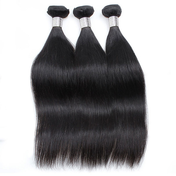 10A Brazilian Virgin Straight Human Hair Weave Bundles Unprocessed Remy Human Hair Extensions Wefts Can Be Dyed And Bleached