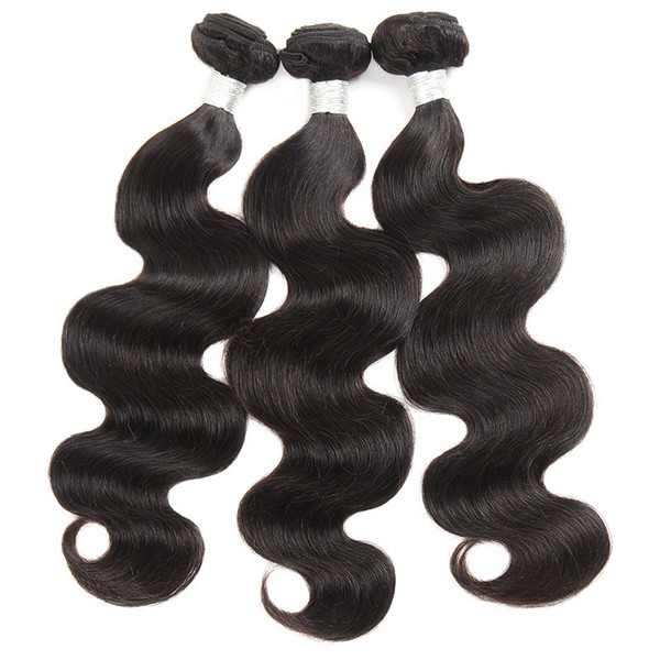 10A Unprocessed Brazilian Peruvian Virgin Hair Body Wave 3 Bundles Virgin Human Hair Extensions Natural Color