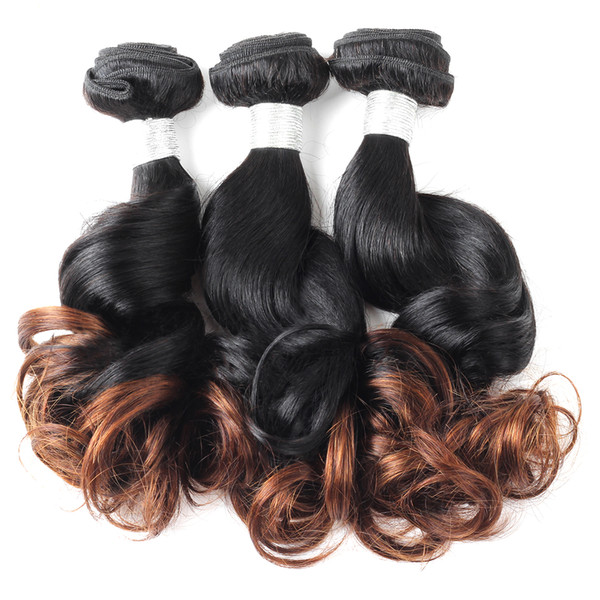 10A Ombre Peruvian Spring Curl Virgin Hair 4 Bundles Unprocessed Virgin Ombre Hair Extensions Two Tone 1B/#4 Color