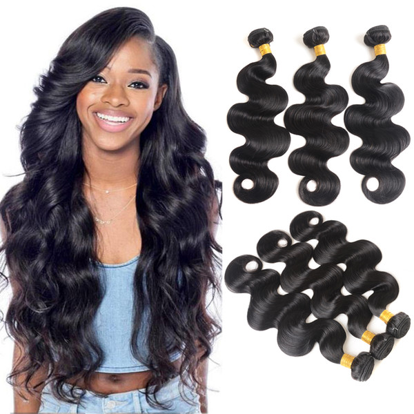 Brazilian Virgin Hair Body Wave 3 Bundles 100% Unprocessed Brazilian Human Hair Weave Natural Black Color Brazilian Body Wave Hair