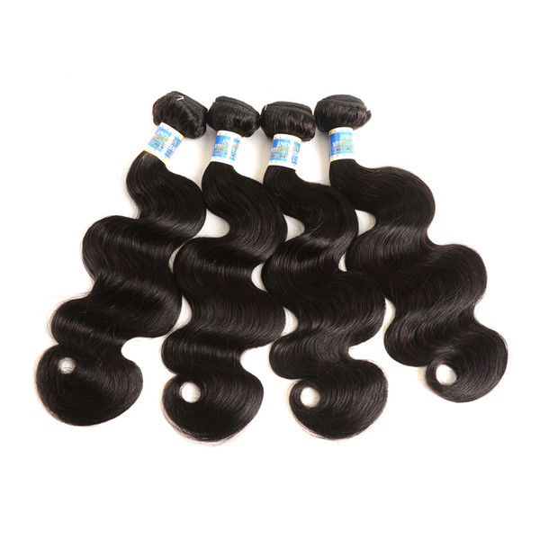 Cheap Virgin Peruvian Body Wave Hair 3 Bundles 8A Peruvian Virgin Human Hair Weaves Natural Black Color