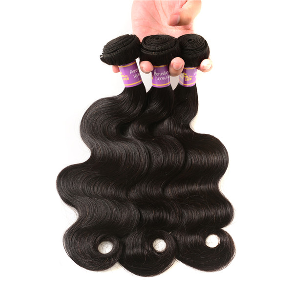 Best Quality Peruvian Body Wave Hair Bundles 4 Pcs/Lot Unprocessed 8A Peruvian Virgin Human Hair Weaves Natural Color