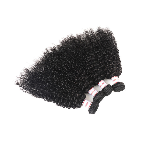 Indian Kinky Curly Human Hair 4 Bundles 100% Unprocessed Indian Hair Kinky Curly Hair Extensions Natural Black