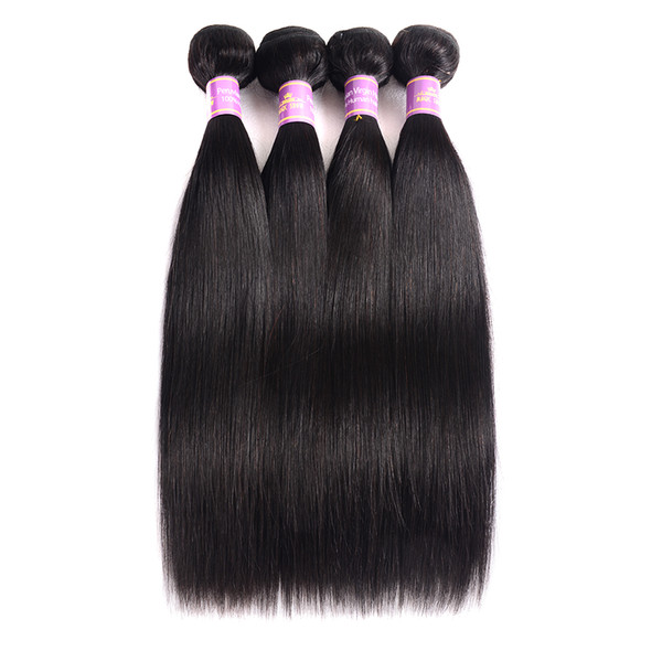 Malaysian Straight Hair 4 Bundles Malaysian Virgin Straight Hair Bundles 100% Unprocessed Human Hair Extensions Natural Black