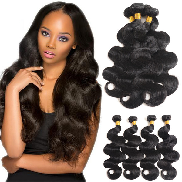 8A Indian Body Wave Hair Weave Bundles 3 Pcs Lot Unprocessed Brazilian Virgin Human Hair Extensions Natural Color