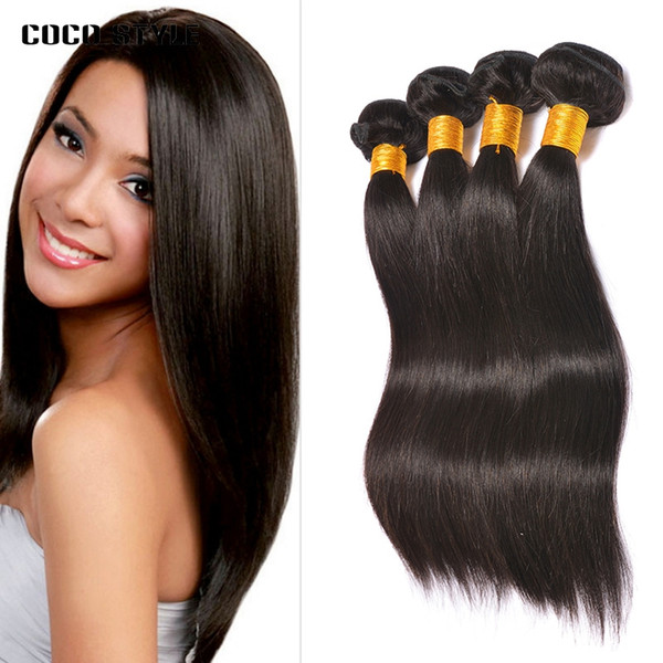 Peruvian Straight Hair Bundles 4 Bundles Deals 8-28inch Top 100% Human Hair Bundles Non Remy Hair Weave Extensions