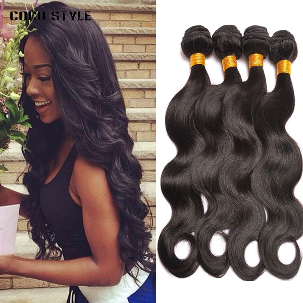 Brazilian Body Wave 4 Bundles Deal Brazilian Hair Weave 100% Human Hair Extension 8''-28'' inch Non-Remy Hair