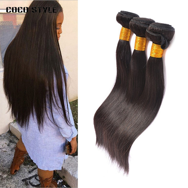 8A Unprocessed Peruvian Straight Hair Bundles Non Remy Natural Color 3 Bundle Deals Human Hair Extensions