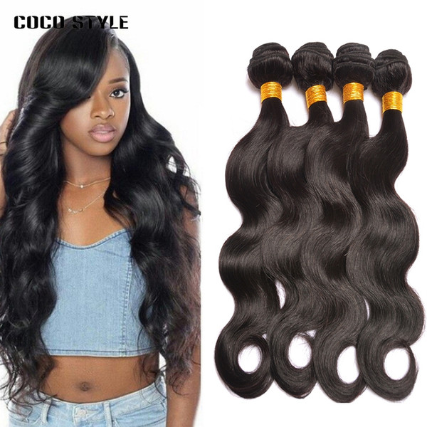 Brazilian Body Wave 4 Bundles Deal 100% Human Hair Weave Bundles Natural Black Color Remy Human Hair Extensions