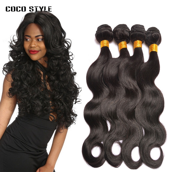 Malaysian Body Wave Hair Weave Bundles 4 PCS Human Hair Bundles Natural Color Non-Remy Hair Extensions 