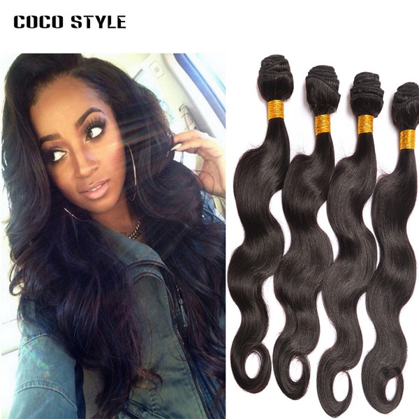 Brazilian Body Wave Hair Weave 4 Bundles/Lot Natural Black Brazilian Hair Weave Bundles Body Wave Human Hair Extension