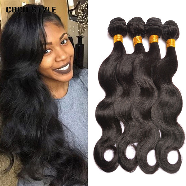 4 Bundles Deals Brazilian Body Wave Human Hair Bundles Non Remy Brazilian Hair Weave Bundles Extensions Natural