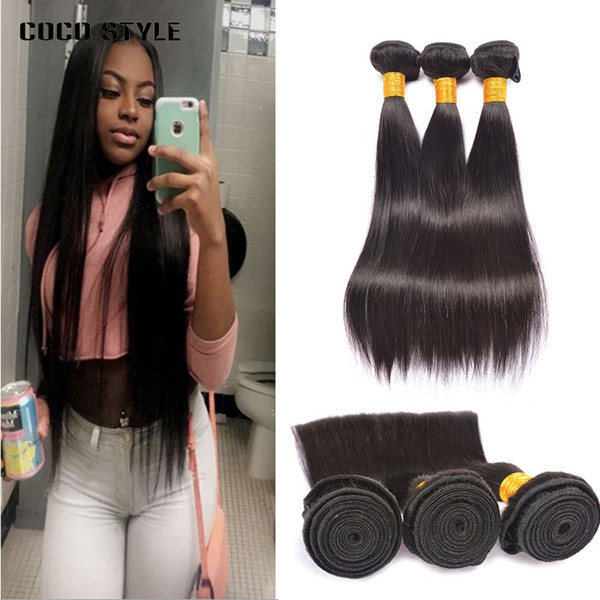 Wholesale 8A Brazillian Straight Hair Unprocessed Peruvian Human Virgin Hair Double Weft Cheap Brazillan Straight Hair Extension