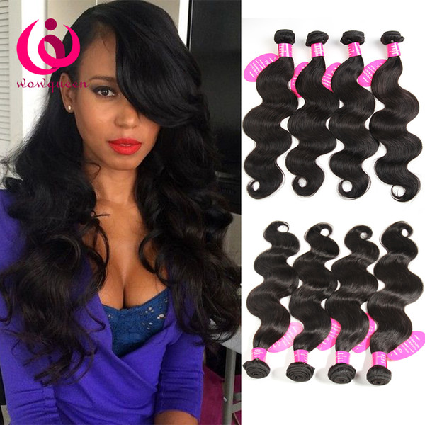 Brazilian Human Hair 4 Bundles Brazilian Body Wave Hair Weaves Grade 8A Peruvian Indian Malaysian Virgin Hair Extensions Bulk