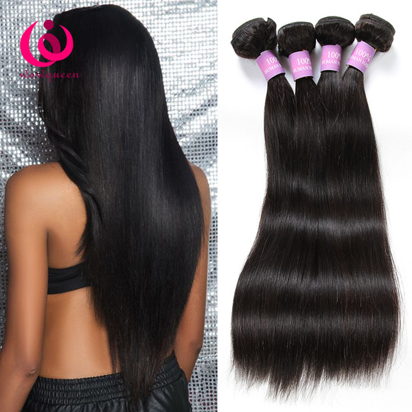 Brazilian Human Weave Hair Straight 4pcs/lot Wow Queen Hair Products Soft and Thick Indian Peruvian Malaysian Virgin Hair Extensions