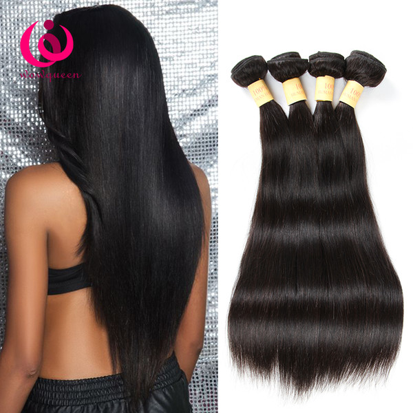 Mongolian Straight Hair Weave Bundles Doubule Weft Wow Queen Products 8A Cheap Wholesale Price 4Bundles Unprpocessed Mongolian Virgin Hair