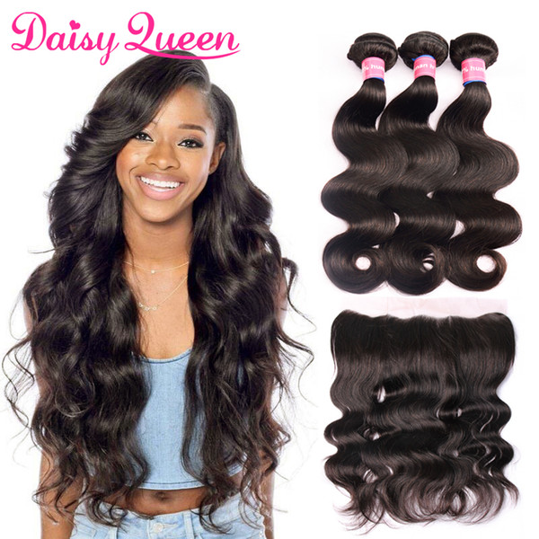 Ear To Ear Lace Frontal Closure With Bundles Peruvian Body Wave Virgin Hair With Frontal 8A Unprocessed Human Hair With Frontal Closure