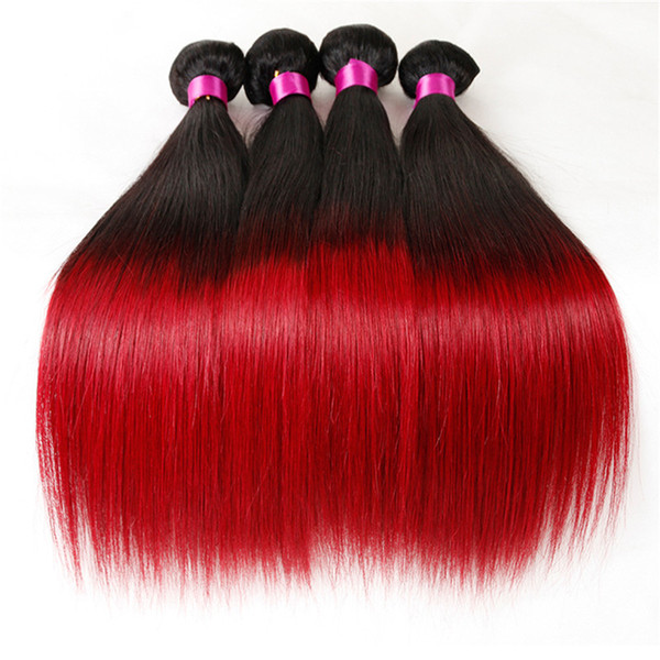 Ombre Hair Malaysian Peruvian Brazilian Straight Virgin Hair Bundles Human Hair Extensions 1B/99J 1B/27 1B/4/27 1B/30 1B/Bug