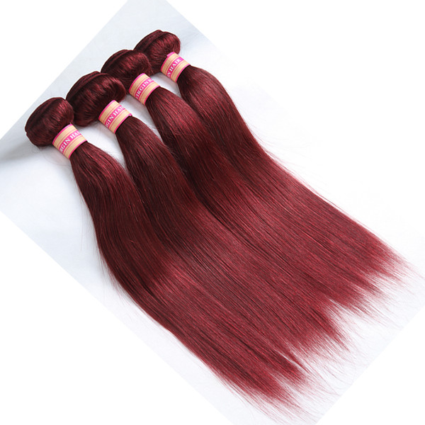 Burgundy Hair Products Peruvian Malaysian Indian Brazilian Virgin Straight/Body Wave Hair Weaves 99j Human Hair Bundles