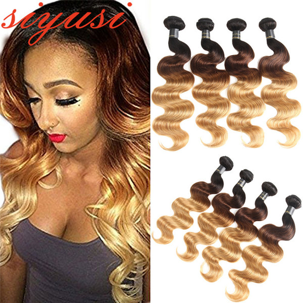 Ombre Brazilian Body wave Hair Bundles 1b/27 1b/30 two Tone Honey Blonde Ombre Remy Human Hair Bundles 100% Human Hair Extension