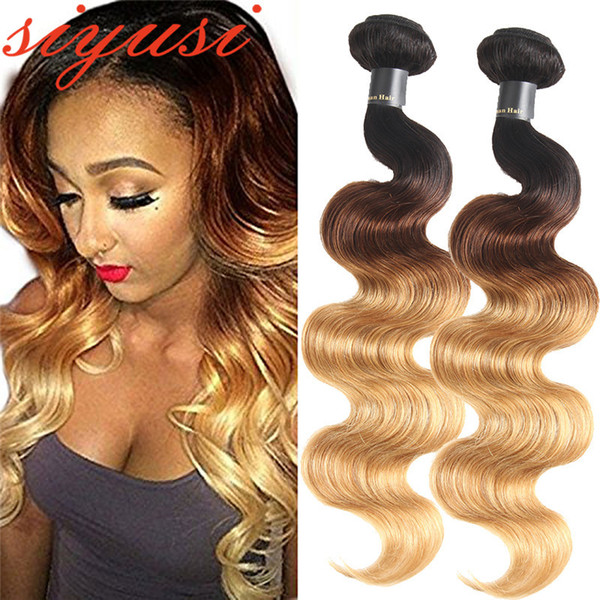 1B/27 Ombre body Wave Brazilian Hair Weave Bundles T1B/4/27 Human Hair Three Tone Ombre Blonde cheap human Hair Extension