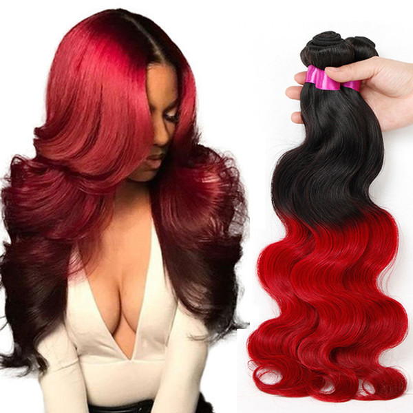 9A Ombre Body Wave Hair Weaves Malaysian Indian Peruvian Brazilian Virgin Hair Bundles Blonde Burgundy Ombre Human Hair Bundle