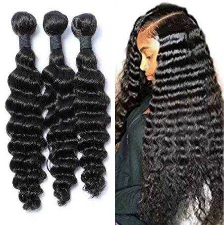 Mongolian Deep Wave Human Hair Brazilian Peruvian Malaysian Indian Virgin Hair Curly Hair Weave 3 Bundles Deal