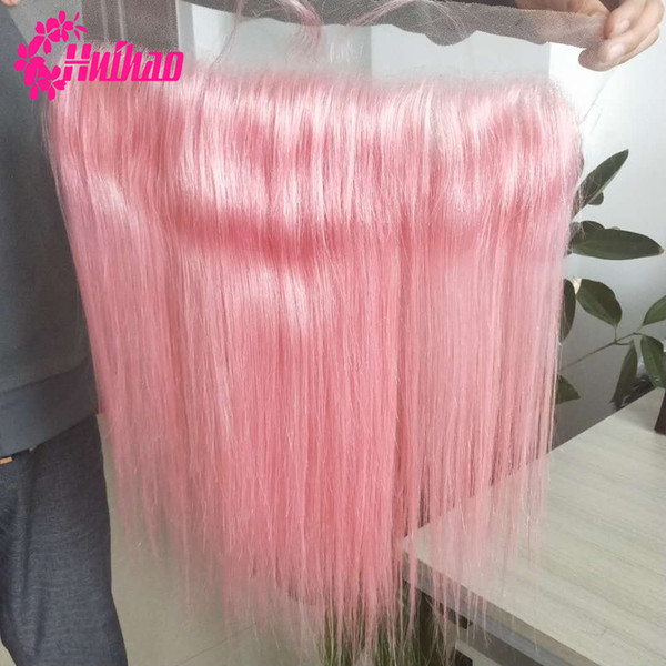 Hot Pink Colorful Human Hair Weave Extensions Rose Gold Brazilian Straight Remy Pink Hair Bundles For Summer Wholesale with frontal