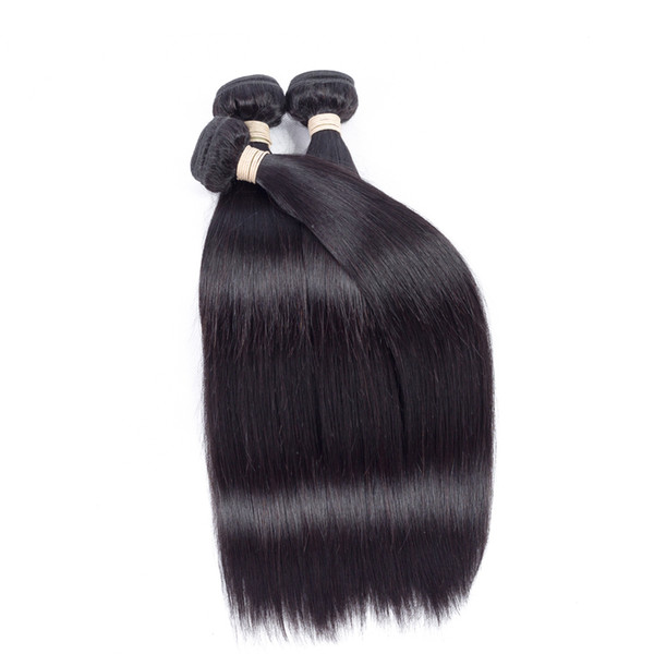 Wholesale Brazilian Straight Human Hair Bundles Natural Color Hair Weft Peruvian Indian Malaysian 100% Unprocessed Human Hair Extensions