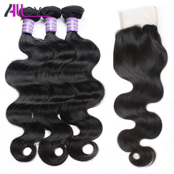 Wholesale Body Wave Cheap 8A Brazilian Hair Bundles with Closure 3pcs Malaysian Virgin Hair Peruvian Indian Hair Extensions