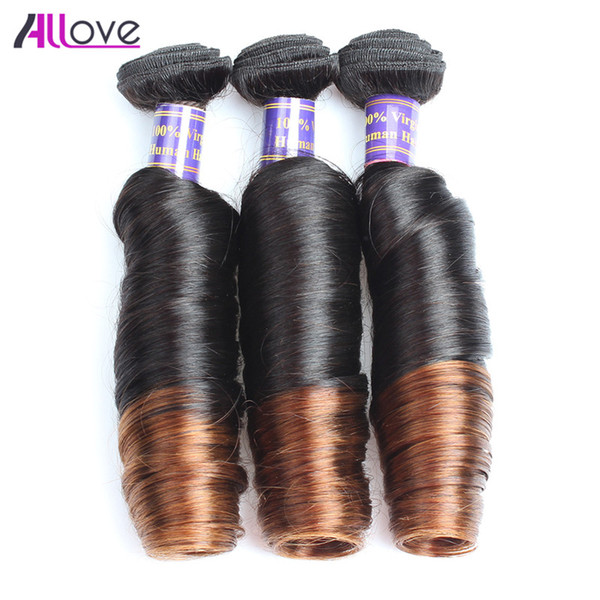 10A Spring Curl 3Bundles Ombre Brazilian Virgin Hair Peruvian Spring Curl T1B/4 Indian Virgin Hair Malaysian Spring Curl Two Tone Color