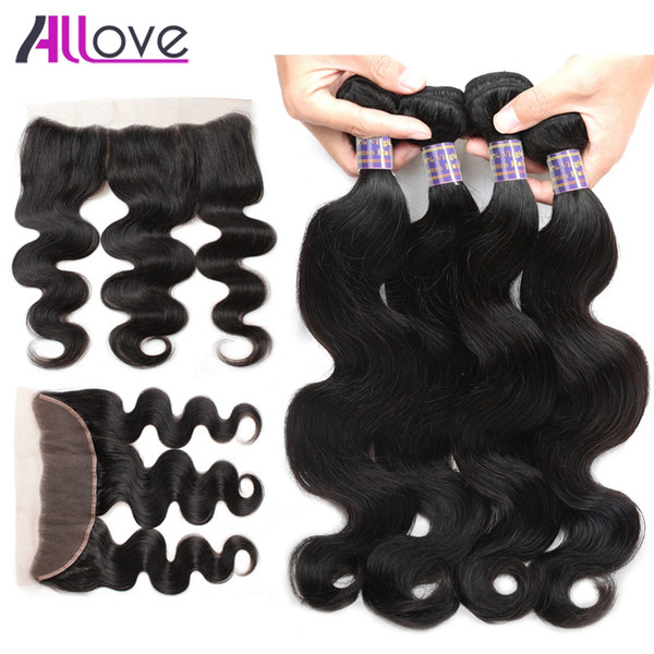 Wholesale Cheap 8A Brazilian Hair Body Wave With Lace Frontal Closure 4pcs Hair Bundles With 13x4 Ear to Ear Lace Frontal Closure Weaves