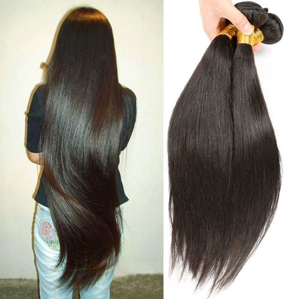 Brazilian Remy Human Hair 4 Bundles 10A Grade 100% Unprocessed Natural Color Brazilian Straight Virgin Human Hair Wefts Extensions