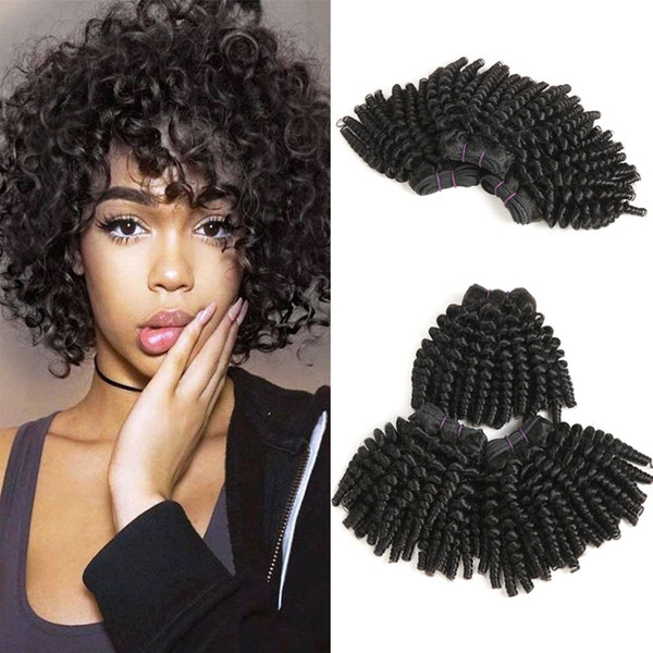 Brazilian Funmi Human Hair Bundles Aunty Fummi Bouncy curls Afro Kinky Curly Hair Weave Short Hairstyles Unprocessed 9A Virgin Hair