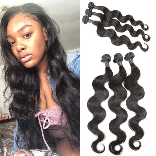 Hot 9A Unprocessed Indian Straight Virgin Hair 3 pcs Nature Color Body Wave Human Hair Bundles Wholesale Remy Hair Vendors Weaves Bundles