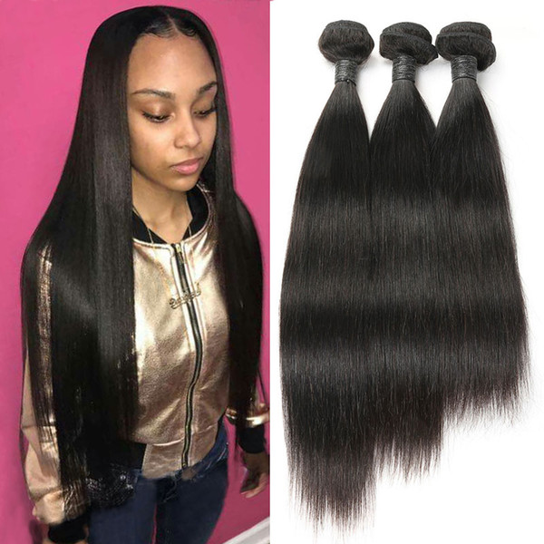 10A Mink Brazilian Straight Virgin Hair Pretty Malaysian Peruvian Hair Weave Bundles 100% Unprocessed Virgin Human Hair Extensions