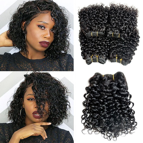 Malaysian Water Wave Hair 4 Bundles Wet & Wavy Bundle Deals Human Hair Weave Extensions Remy Malaysian Water Curly Hair Bundles 50g/bundle