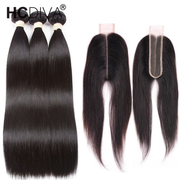 8a Mink Brazilian Straight Hair 3 Bundles with 2x6 Closure Brazilian Virgin Human Hair Closure For Black Women Lace Deep Middle Part Free