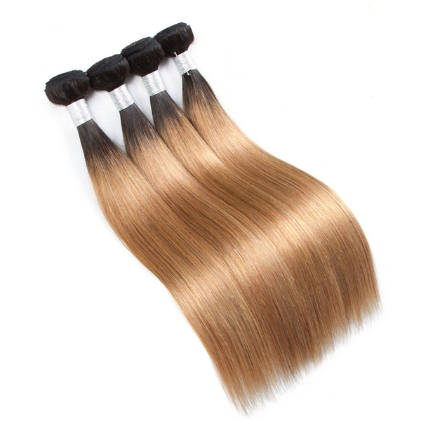 2 Tone Ombre Peruvian Straight Hair Weave Bundles 1B/27 Non Remy Human Hair Extensions 3 Or 4 Bundles Human Hair Extensions Ombre Weaves