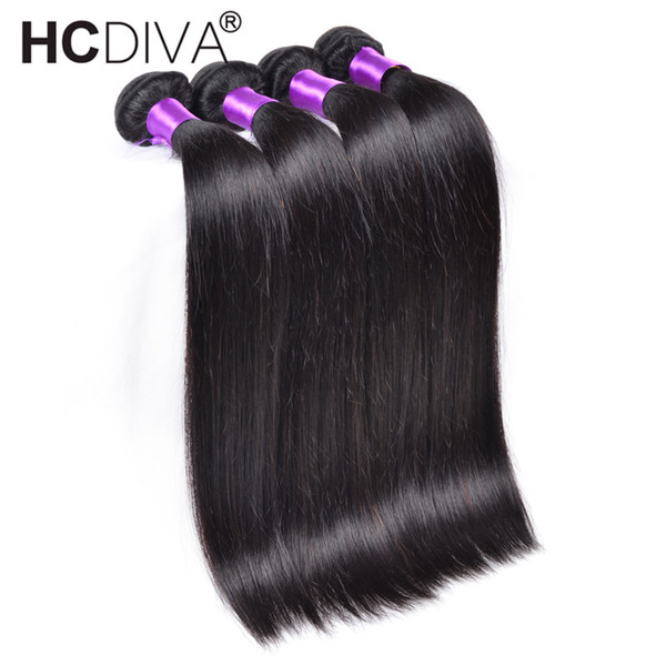 Malaysian Straight Hair 4 Bundle Deals 100% Human Hair Weave Bundles Remy Malaysian 4 Bundles Straight Hair Extensions HCDIVA