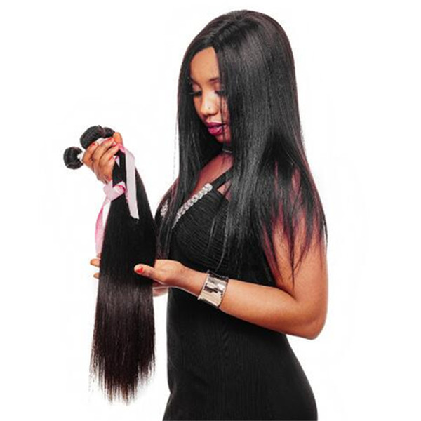 Indian Virgin Straight Hair Weave Bundles Indian Virgin Human Hair Extensions 8-28Inch Natural Color Non Remy Hair Can Be Dyed 