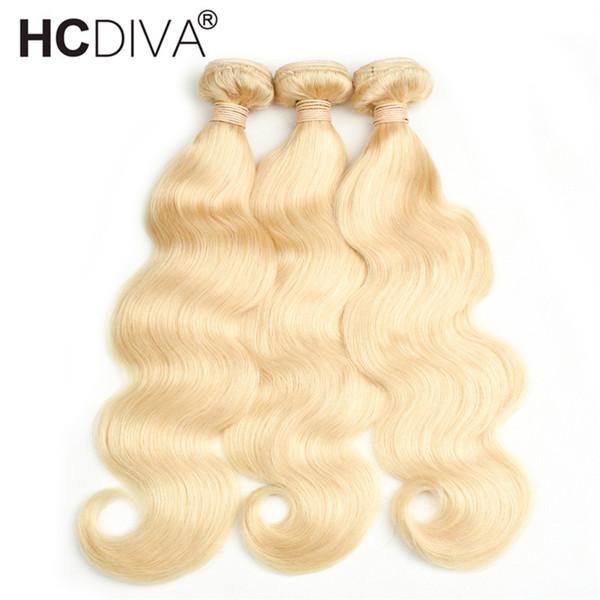 Bleach Blonde 613 Virgin Hair Brazilian Peruvian Indian Malaysian Body Wave Virgin Human Hair Weave 3/4 Bundles Top 8A Remy Hair Extensions