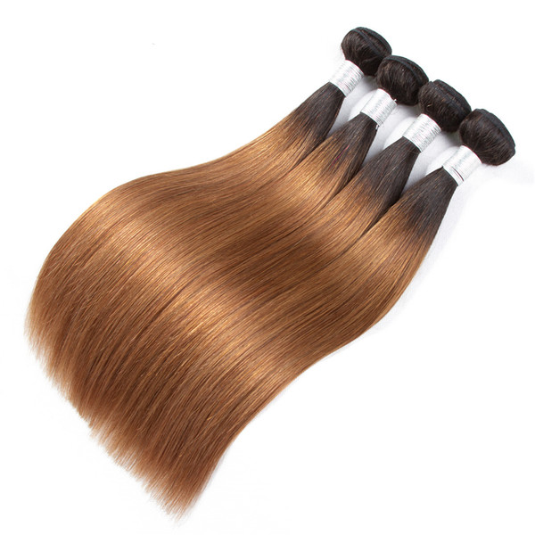 2 Tone Ombre Peruvian Straight Hair Weave Bundles 1B/30 Non Remy Human Hair Extensions 3 Or 4 Bundles Human Hair Extensions Ombre Weaves