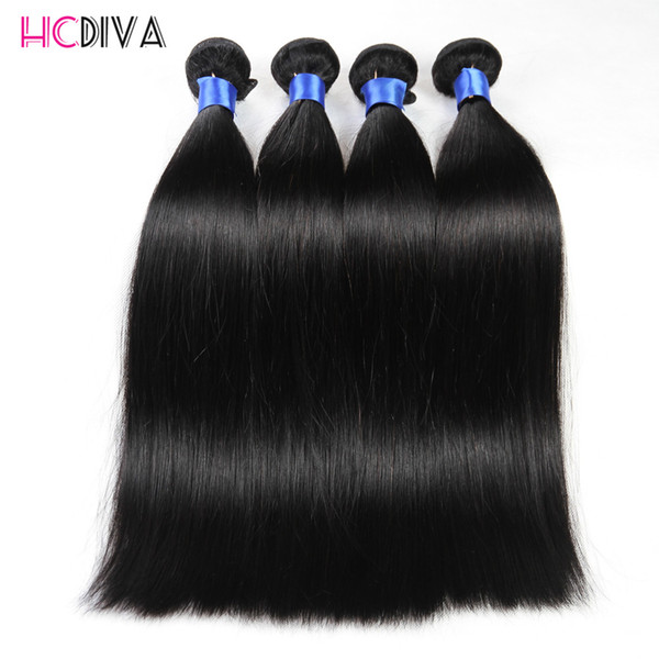 Virgin Human Hair Straight Hair Grade 8A Brazilian Peruvian Indian Malaysian Hair Natural And Black Color 3 Bundles Unprocessed Products