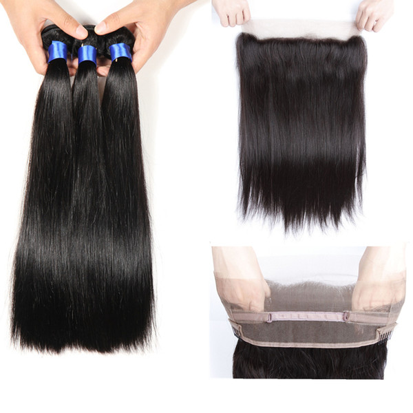 8a Hair Brazilian Human Hair with Lace Closure Adjustable 360 Frontal Closure with Bundle Pre Plucked 360 Frontal with Bundles HCDIVA