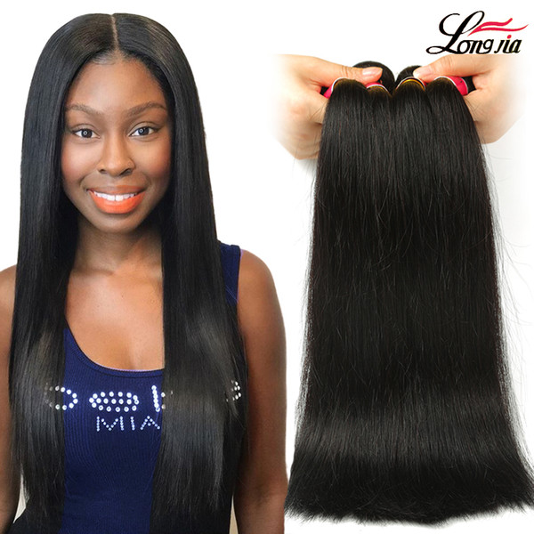 Longjia Peruvian Straight human hair bundles unprocessed straight virgin hair wholesale Brazilian straight human hair extension NON REMY