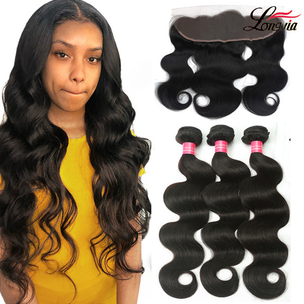Body Wave With 13x4 Lace Frontal Closure Ear to Ear Lace Frontal With Bundles Brazilian Body Wave bundles with frontal body wave hair