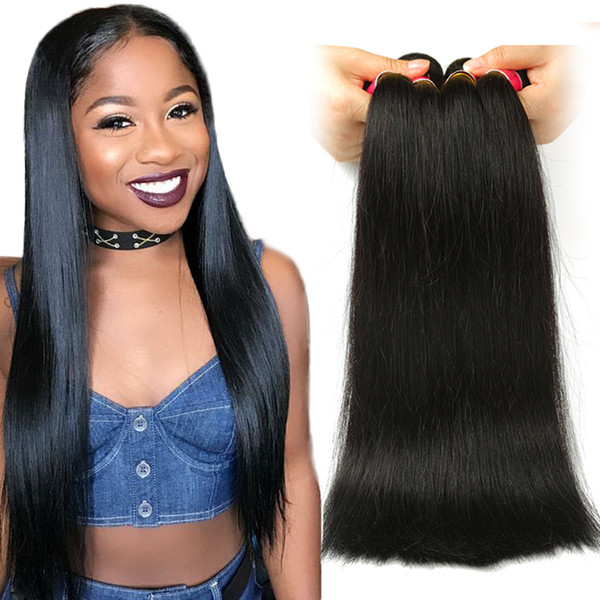 8A Brazilian Straight Hair 100% Brazilian Virgin Straight Human Hair 3 or 4 Bundles Unprocessed Peruvian Malaysian Straight Hair Extension