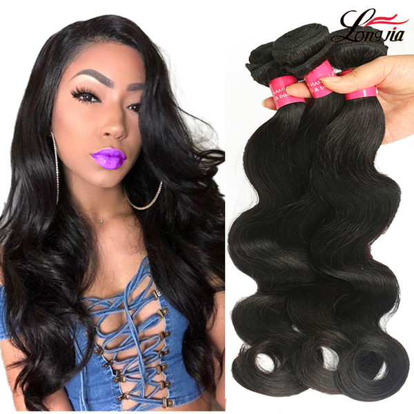 Unprocessed Peruvian Body Wave Virgin Hair 3/4 bundles Body wave human hair bundles natural color Peruvian human hair extension