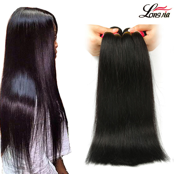 Peruvian Straight Hair Weave 100% Unprocessed Straight Virgin Human Hair 3/4 Bundles Straight Human Hair Extensions Natural Color